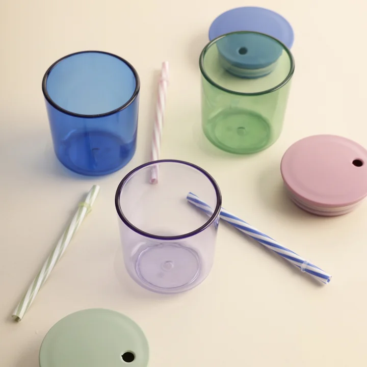 Design Letters - Kids Eco Trinkglas, grün (2er-Set)