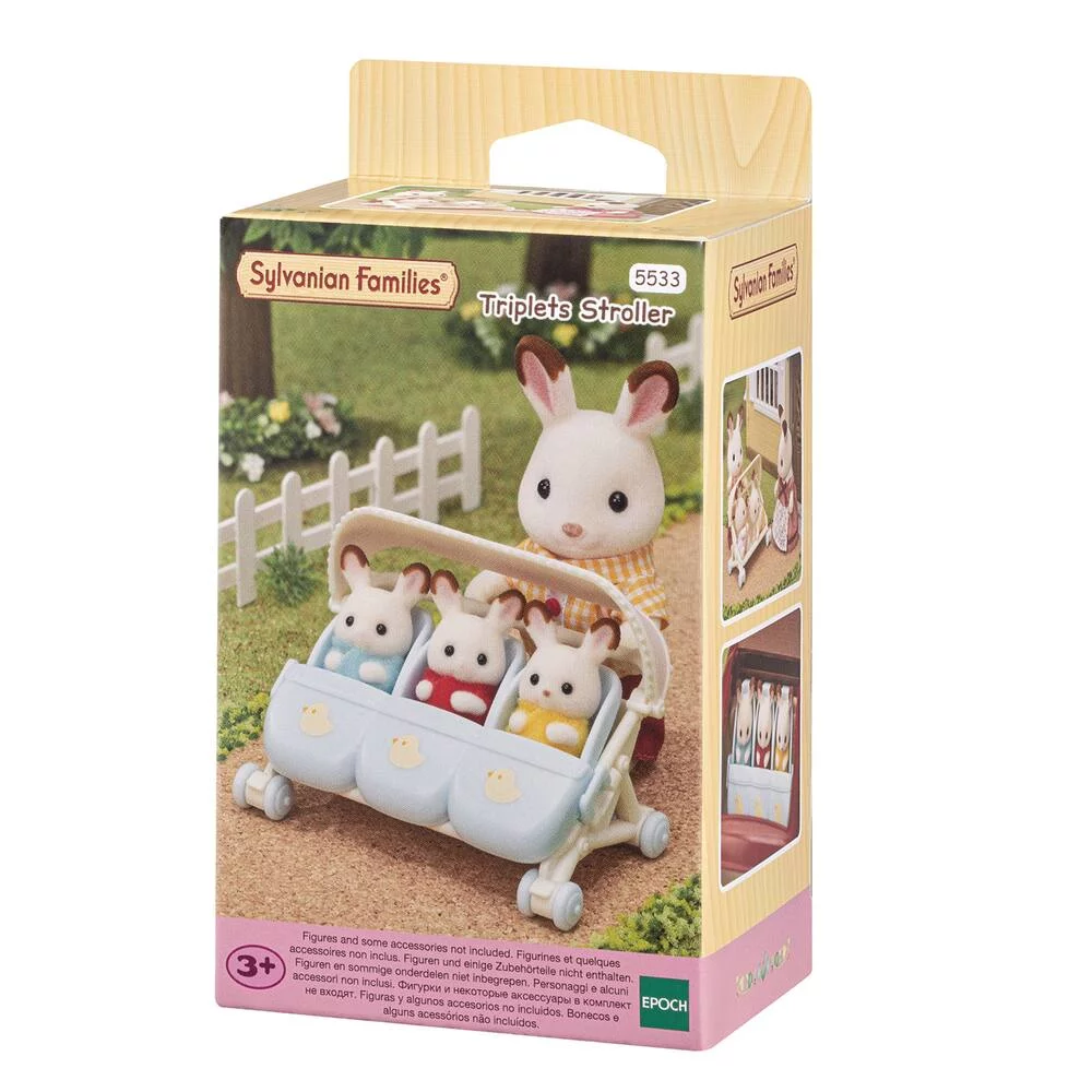 LA POUSSETTE TRIPLE - SYLVANIAN TOUT POUR BEBES