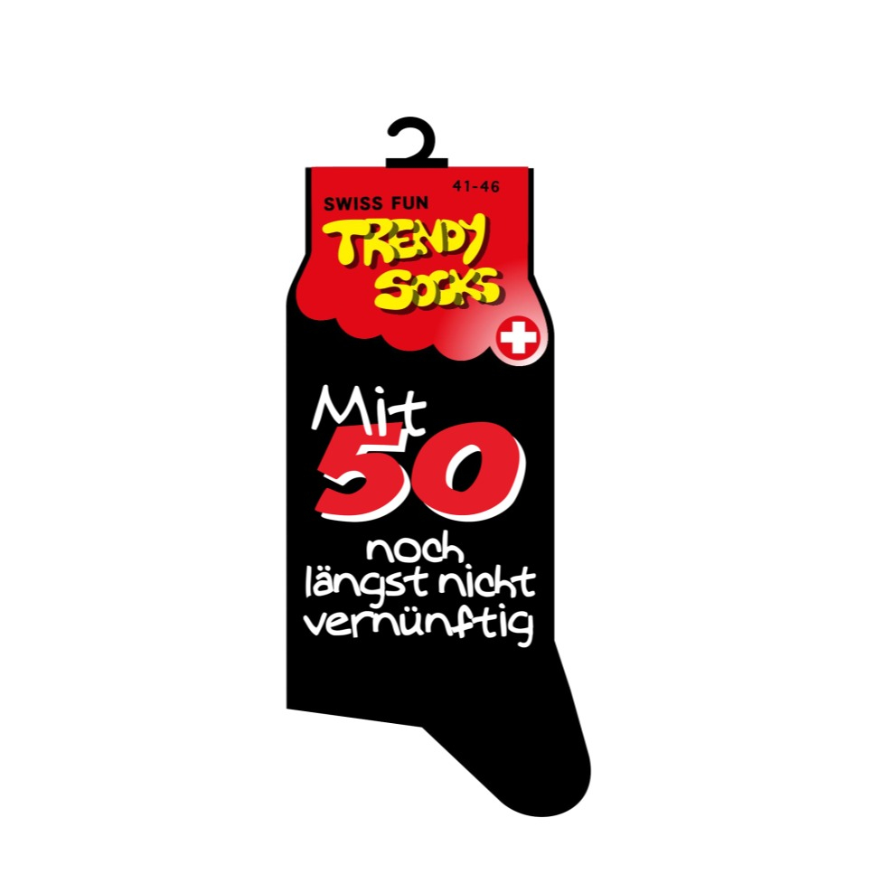 (1 Paar) Gr. 41-46 Baumwoll Socken 50. Geburtstag Fashion Strümpfe - Assortiert