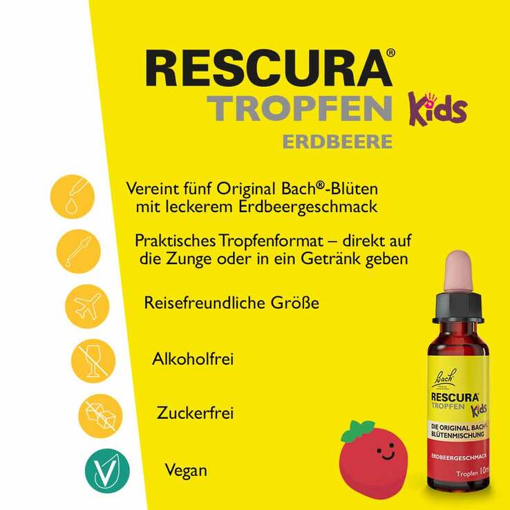 Bachblüten Original Rescura Kids Tropfen Erdbeer alkoholfrei, 10 ml