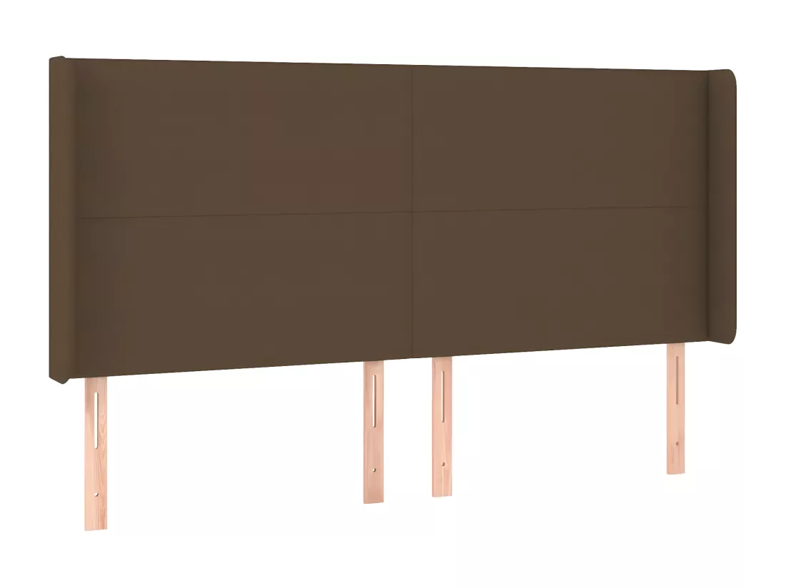 Sommier tapissier matelas et LED Marron foncé 200x200 cm Tissu
