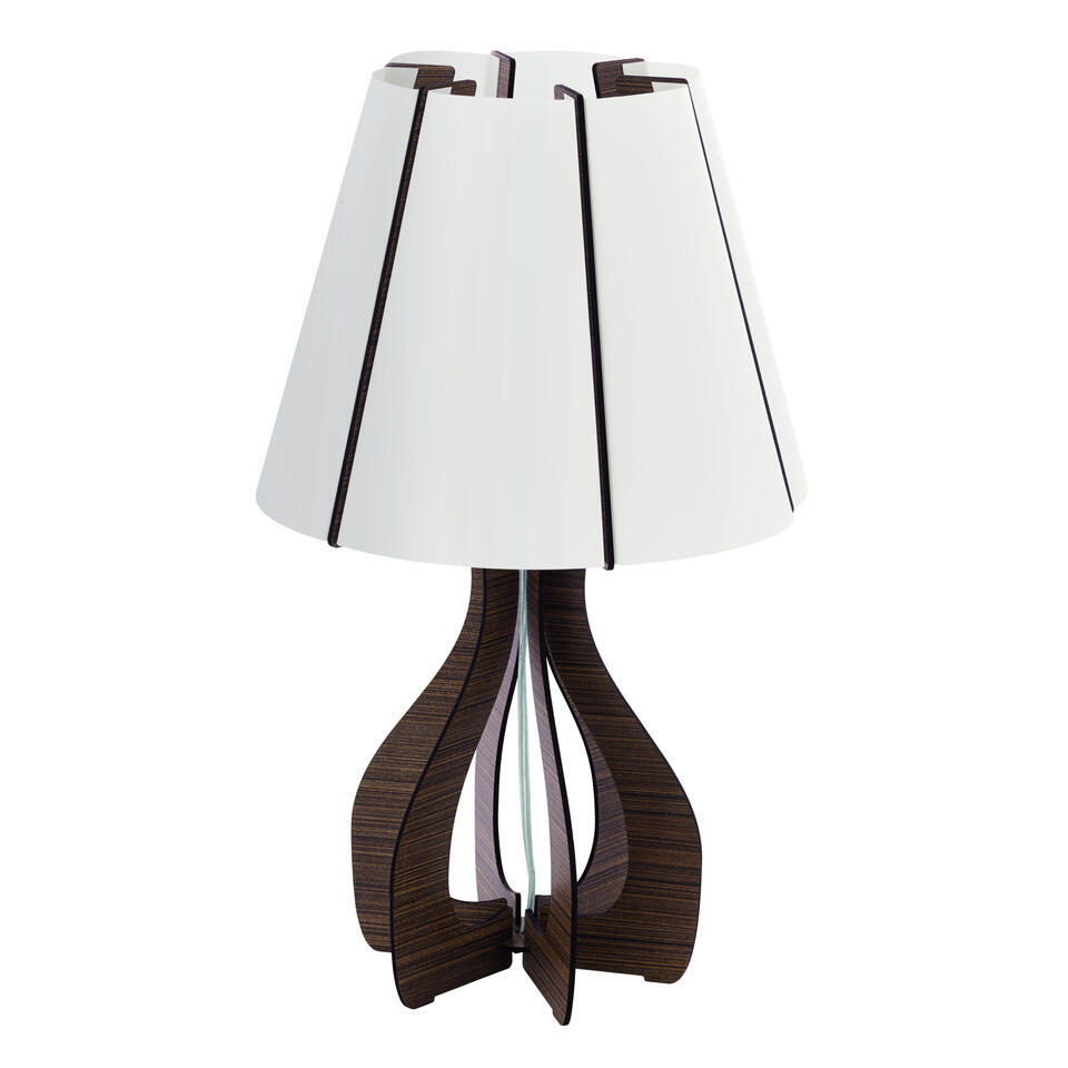 EGLO Cossano Tafellamp - E27 - Kunststof/Hout - Wit/Bruin