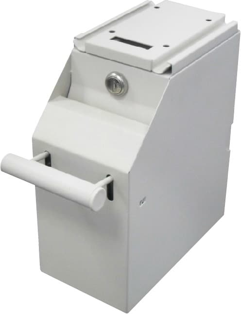 Bankboks for sedler, 4 nøkler, beslag for oppheng, beige