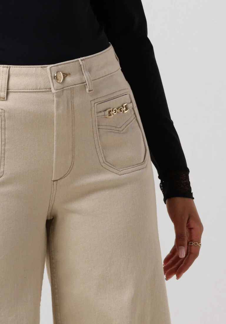 MOS MOSH beige mos mosh wide jeans colette shimmer pants