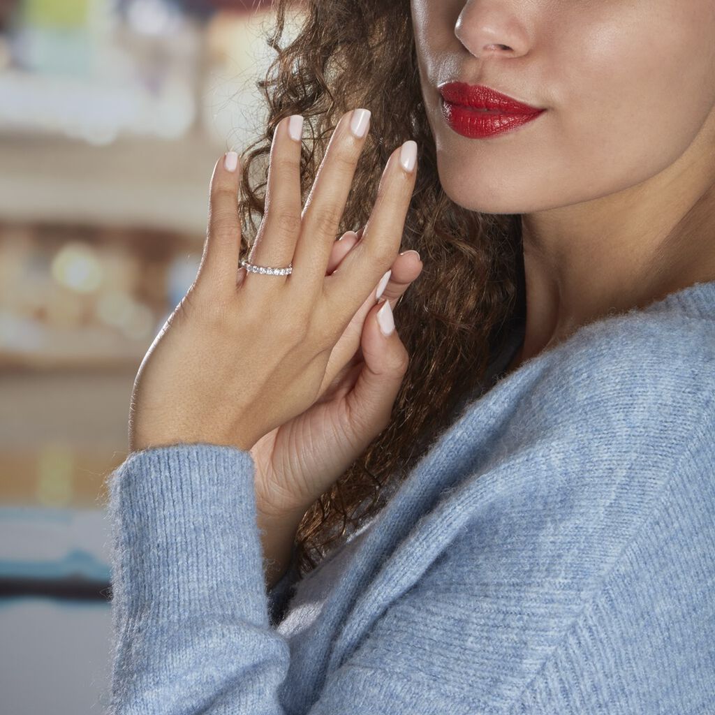 Demi-alliance Or Blanc  Eloisa Diamant Synthetique
