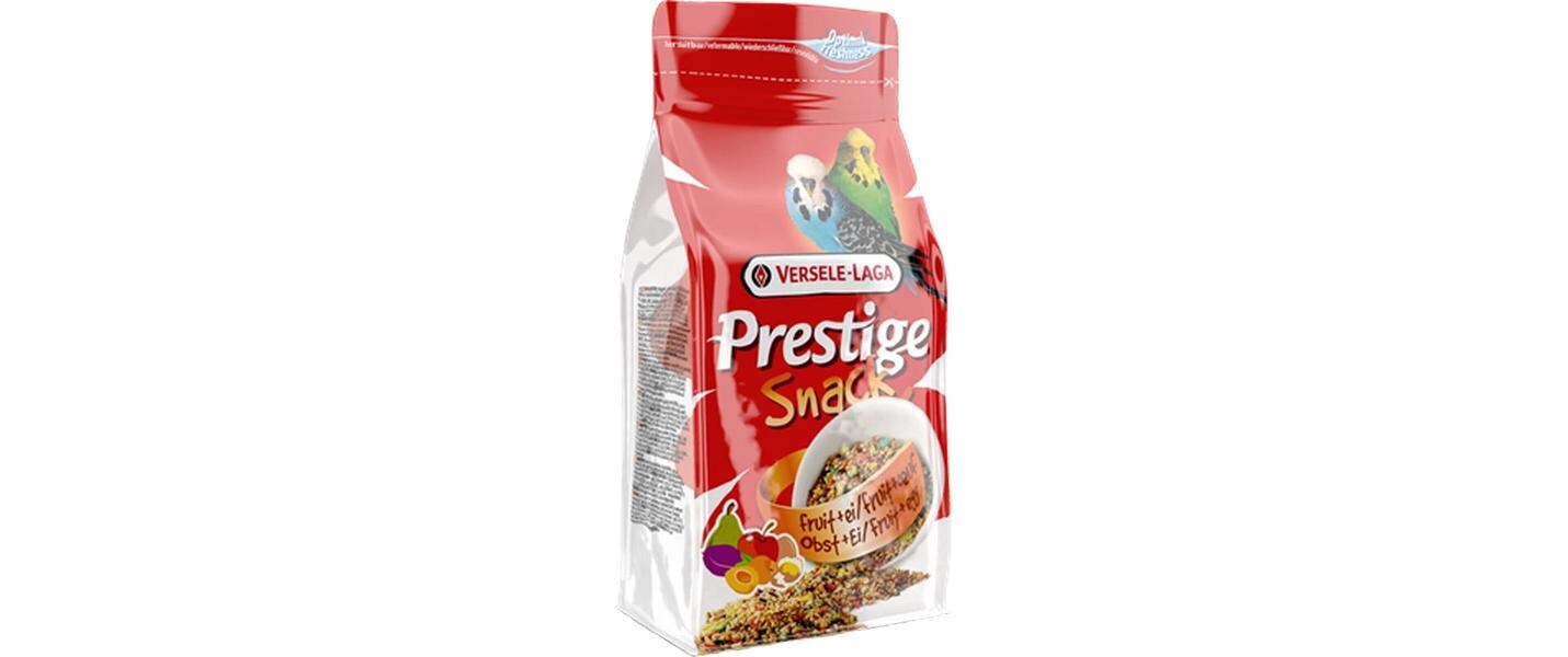 Ziervogelfutter Prestige Snack Frucht & Ei 125 gLeckereienmischung für (Wellen)Sittiche