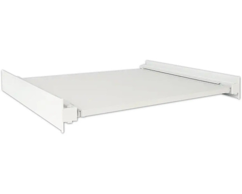 Stapelframe met uitschuifbaar plankje voor wasmachine en droger, matwit