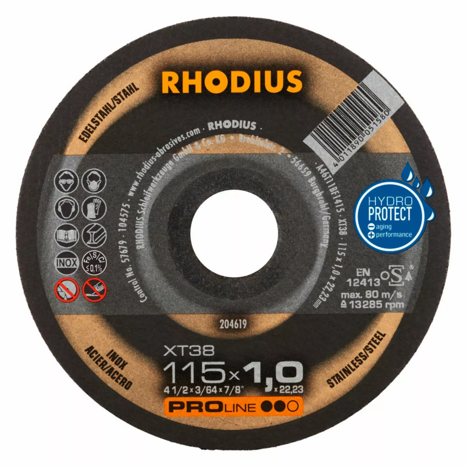 Rhodius 210747 XT38 Pack PROline ll Doorslijpschijf extra dun 125x1,0x22,23 (10 st)