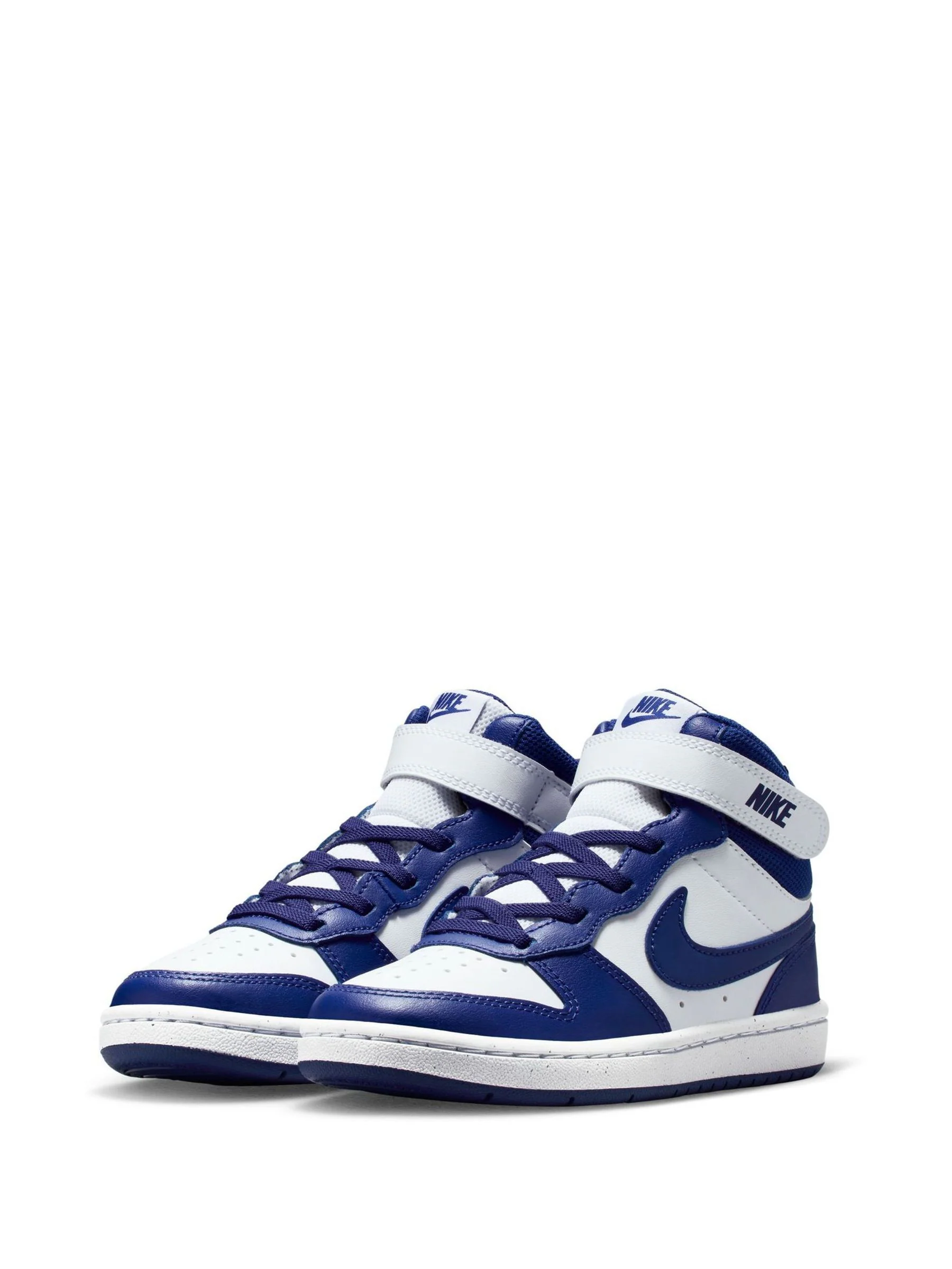 Wit/Diep Night Blauw - Nike - Junior Court Borough halfhoge sneakers
