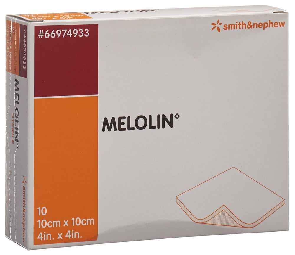 MELOLIN Wundkompressen<br>10 × 1 Stück, Beutel, 10x10cm, steril