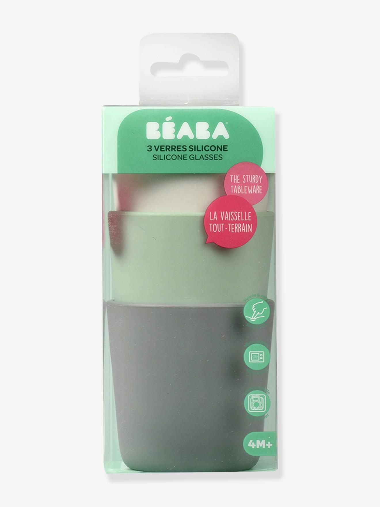 Conjunto de 3 copos de silicone multicoloridos BEABA