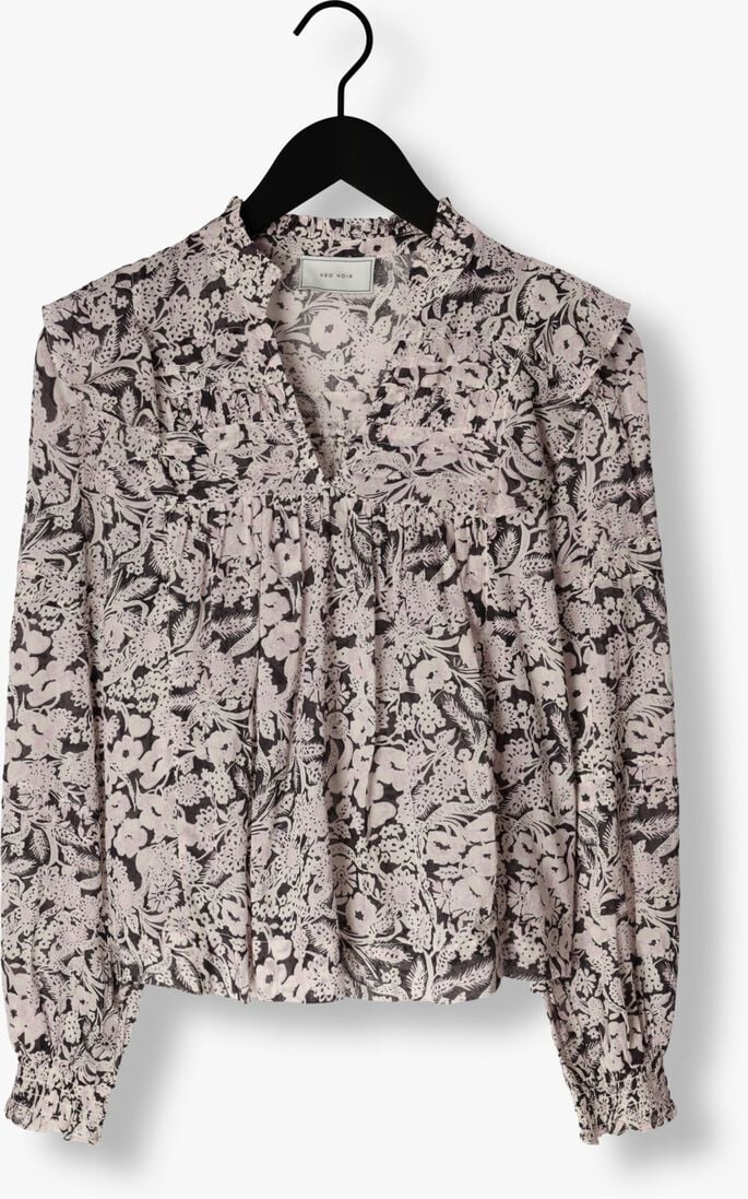 NEO NOIR zwarte neo noir blouse hama sweet floral blouse
