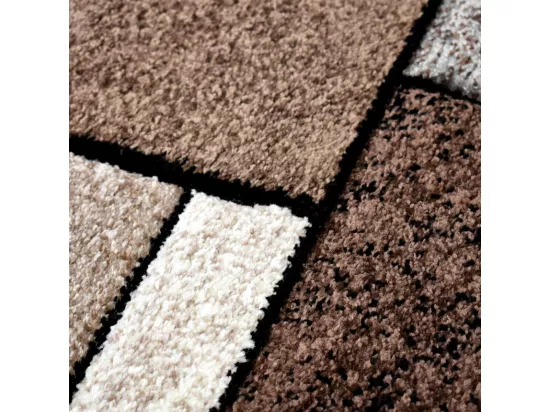 tapis salon 120x170 tissé beige rectangle motif géométrique GEOME
