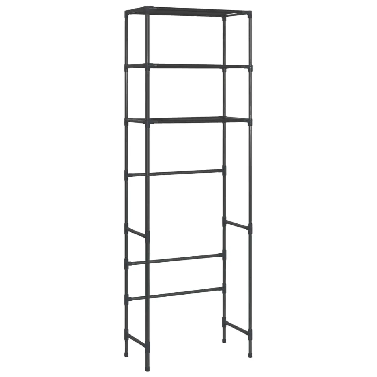 Helloshop26 Support rangement toilettes 3 niveaux - Noir