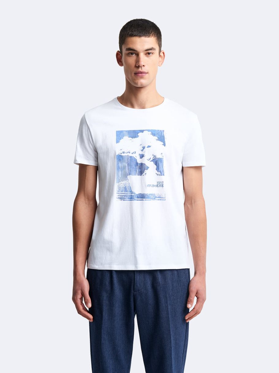 Tee-shirt col rond à motif devant
