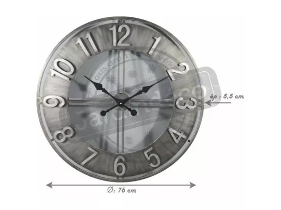 Horloge ronde en métal esprit aviateur