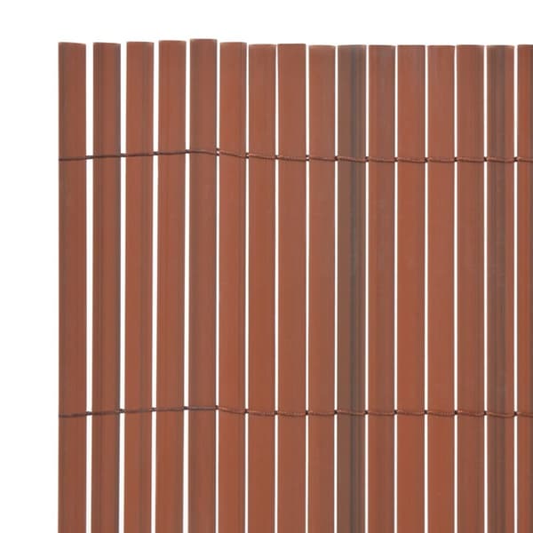vidaXL Dobbelsidet hagegjerde PVC 90x300 cm brun