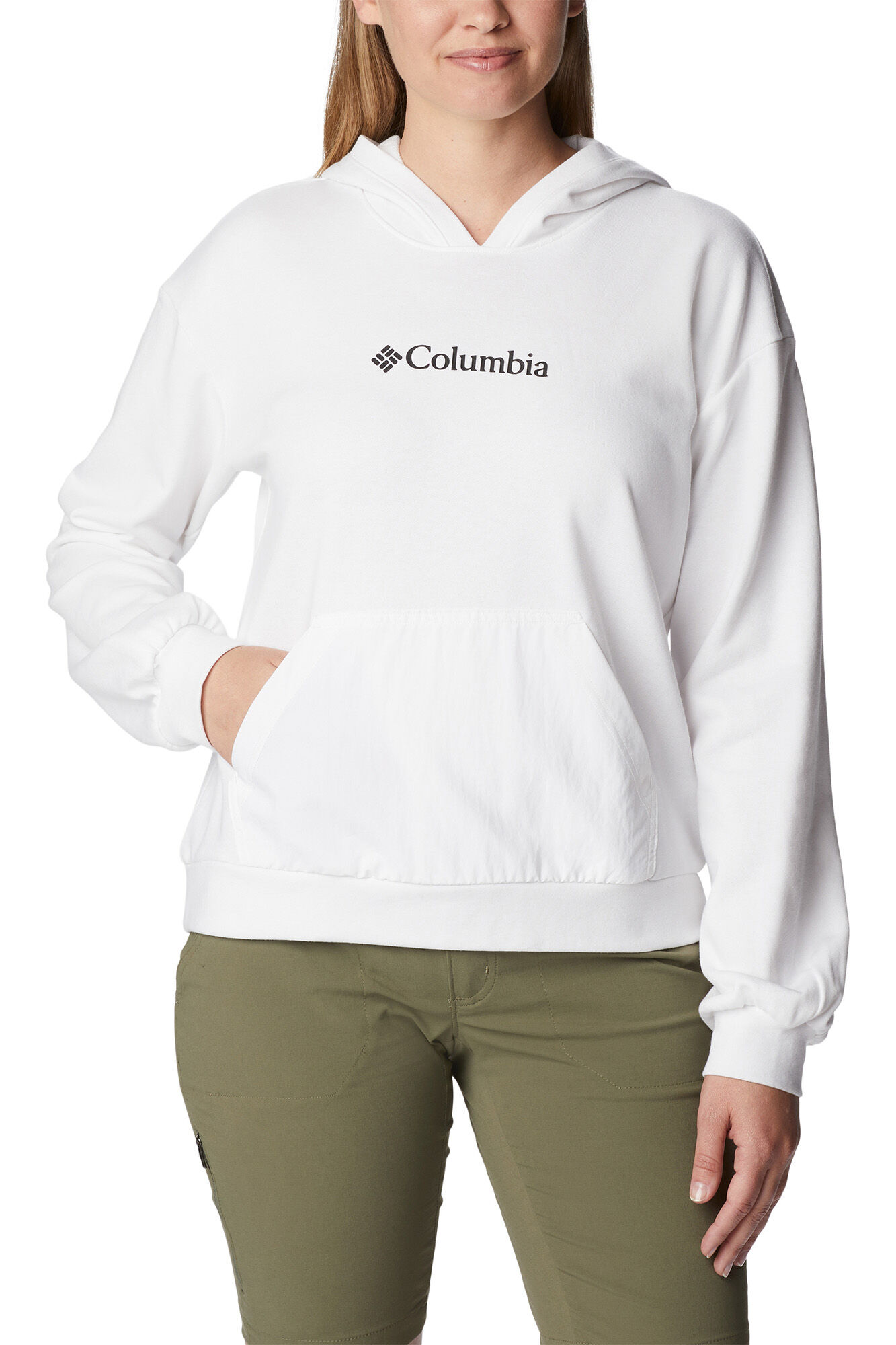 Moletom feminino Columbia Logo™ III French Fleece - Branco