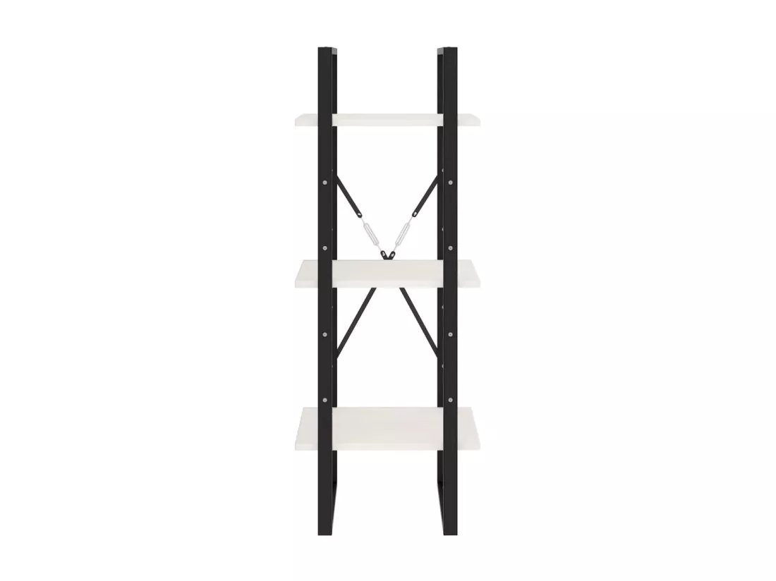 Bibliothèque à 3 niveaux Blanc 40x30x105 cm Bois de pin massif