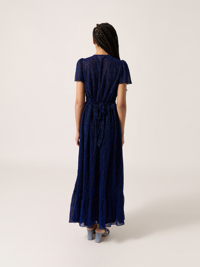 Robe maille détails fils métallisés