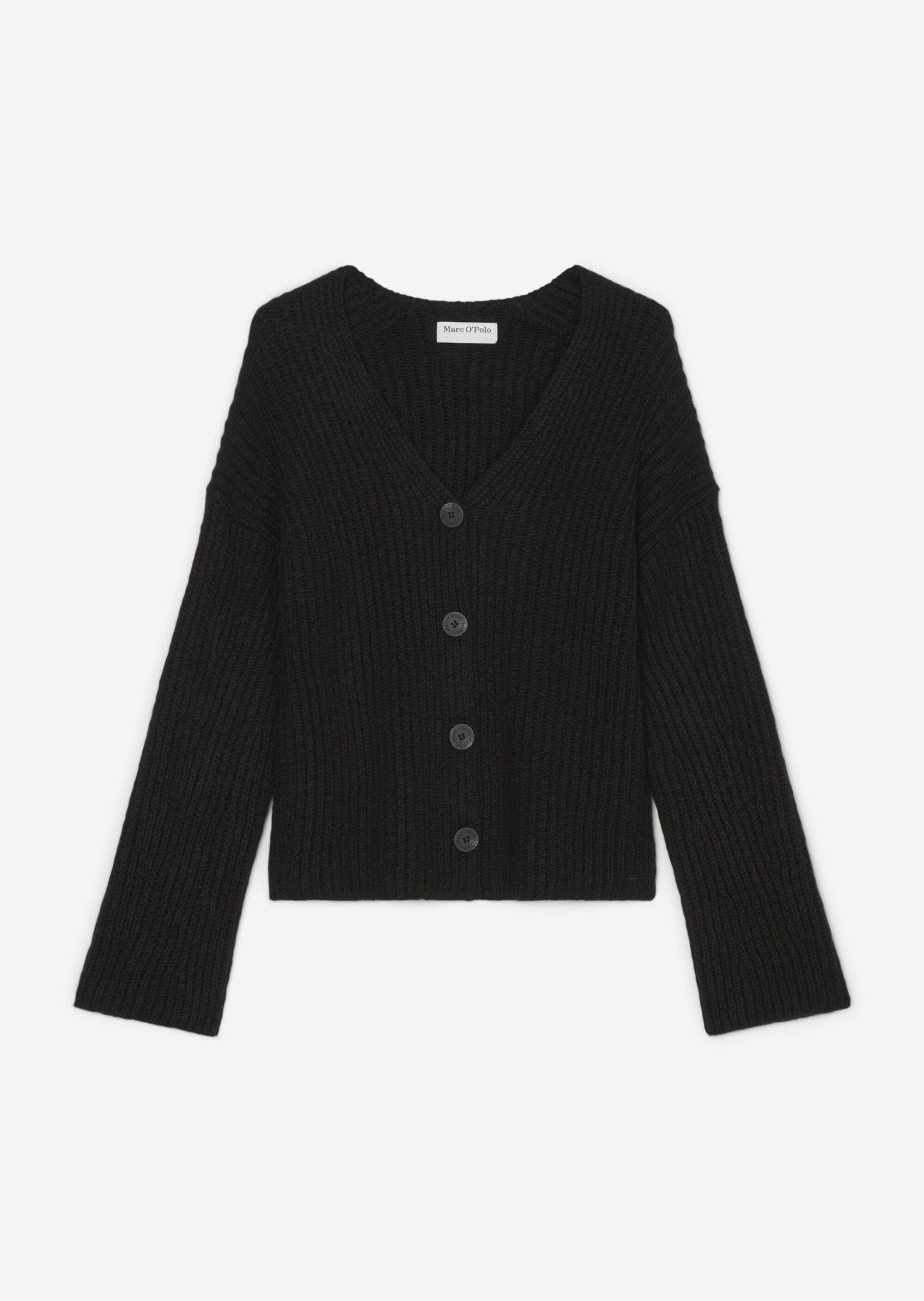 V-Neck-Cardigan relaxed aus softem Schurwolle-Mix
