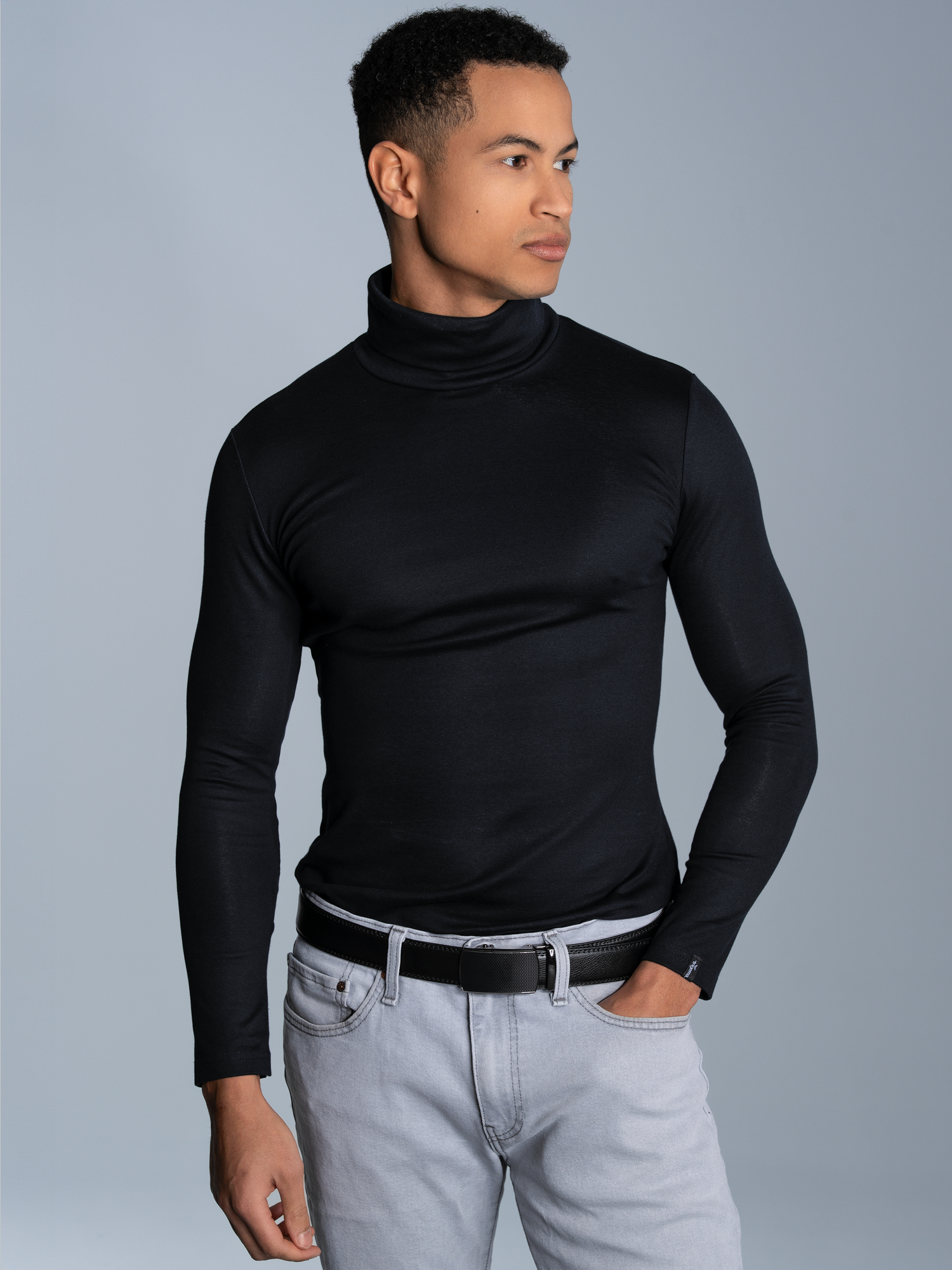 Rollkragenshirt Schwarz