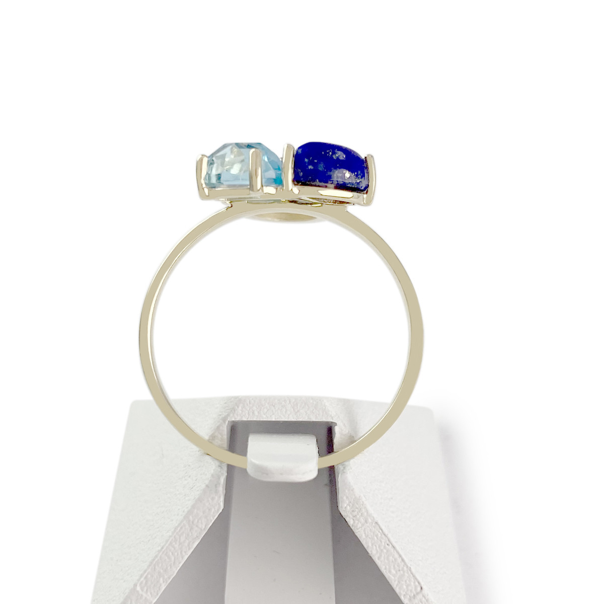 Bague d'occasion or 375 jaune fleur nacre et pierres fines
