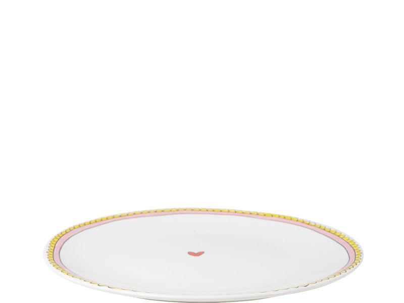 Bord 26cm Even Bijkletsen Roze Rand
