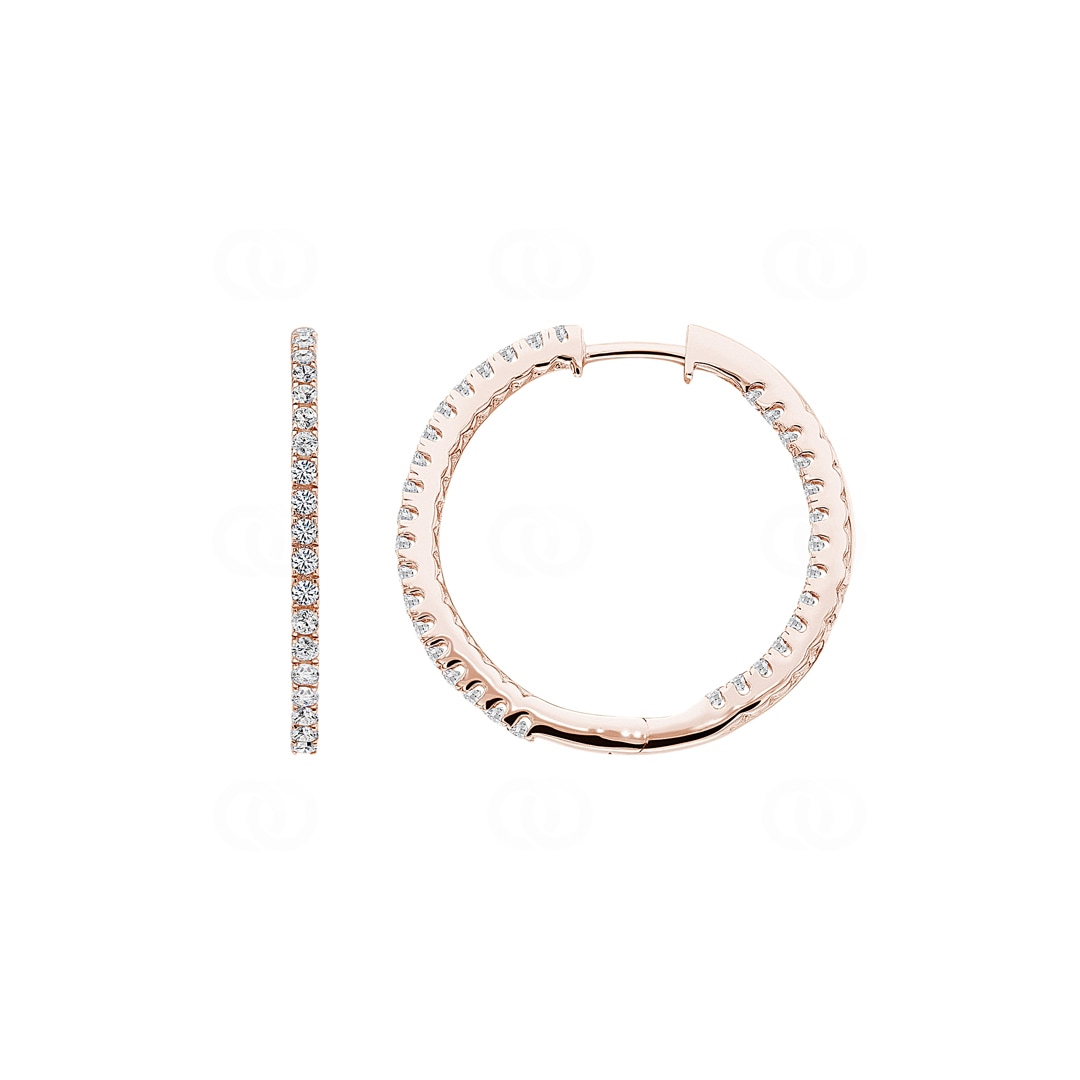 0.50 Karat Diamant-Kreolen 750/18 K Roségold Ø 23mm