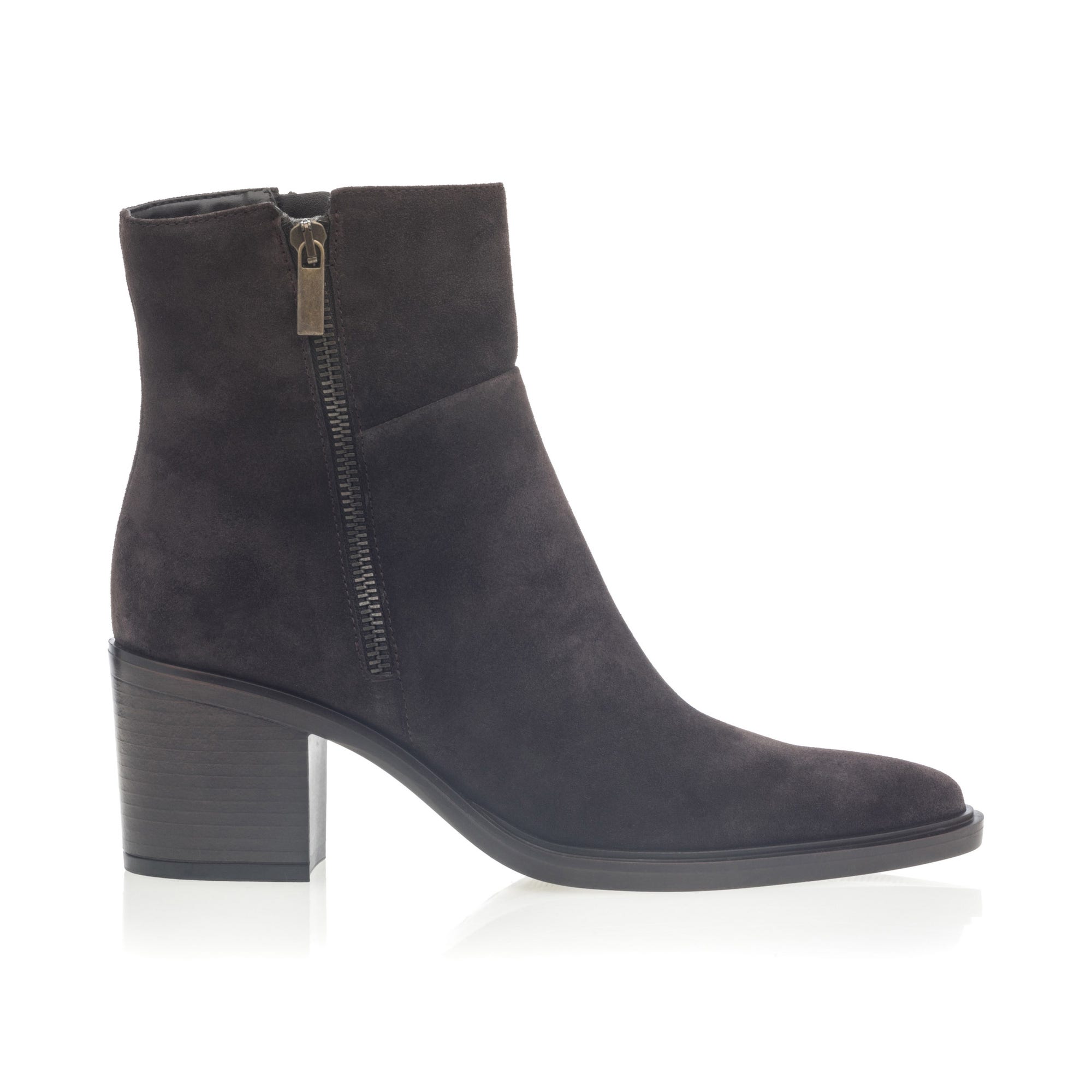 Bottines à talon Femme en cuir marron