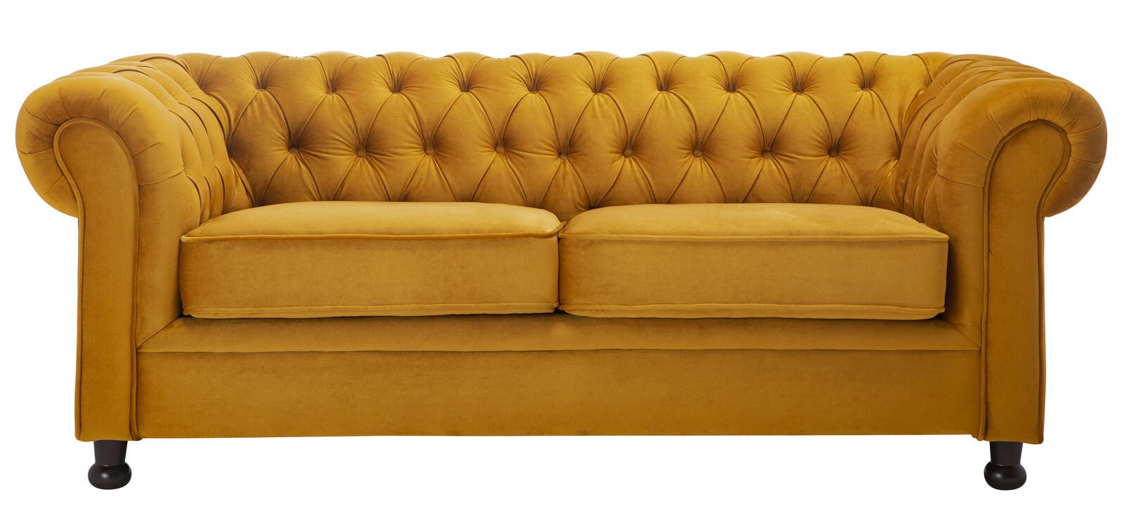 Sofa 3-Sitzer LONDON Stoffbezug dunkelgelb