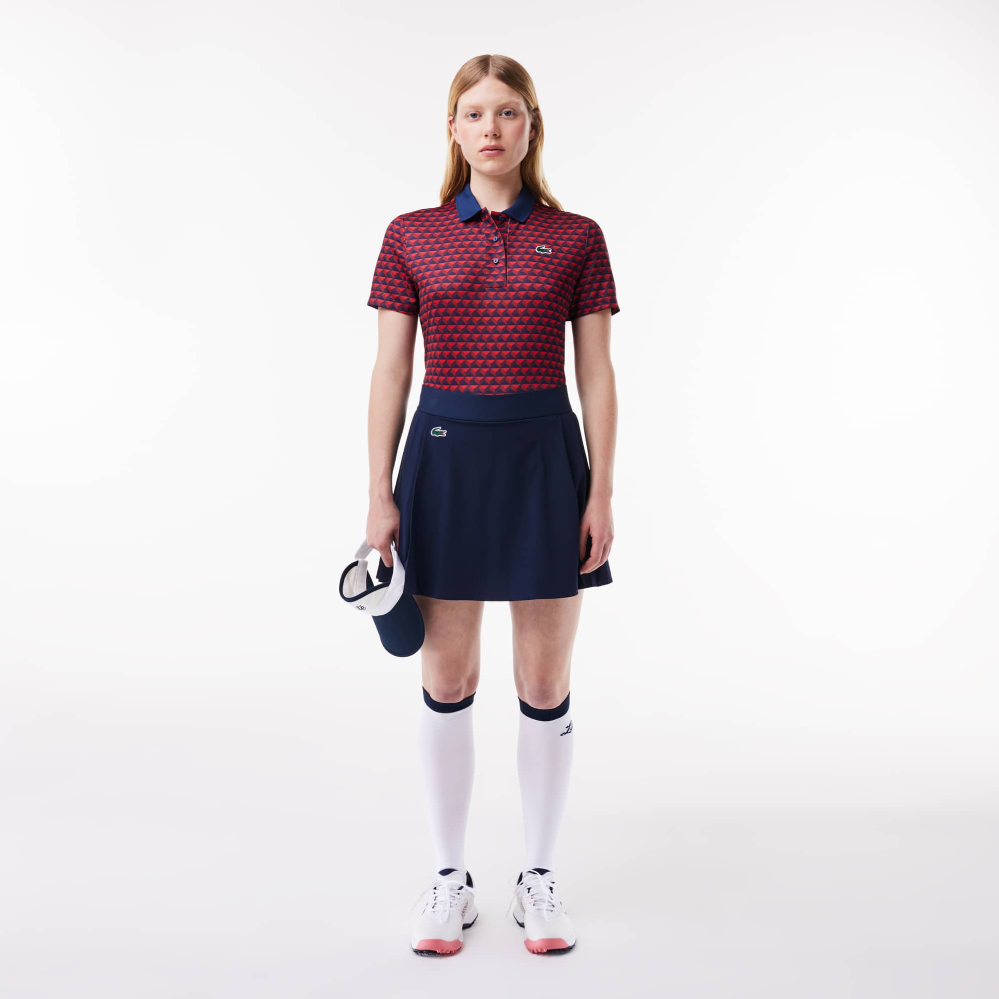 Polo Golf imprimé Ultra-Dry anti-UV Manches Courtes - Bleu - Lacoste - Femme