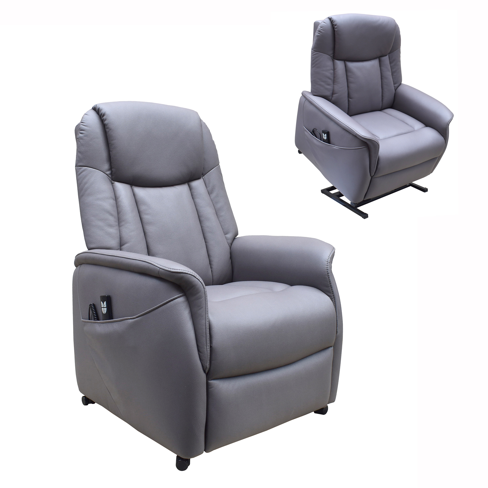TV-Sessel - taupe - mit Aufstehhilfe und Sitzheizung