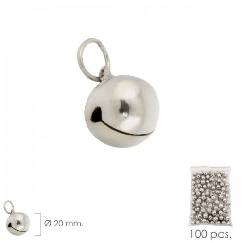 Kit com 100 sinos prateados niquelados para gatos