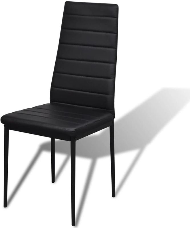 Poco - Eethoek - Zwart - 5-delig - Tafel met 4 Stoelen - Kunstleer