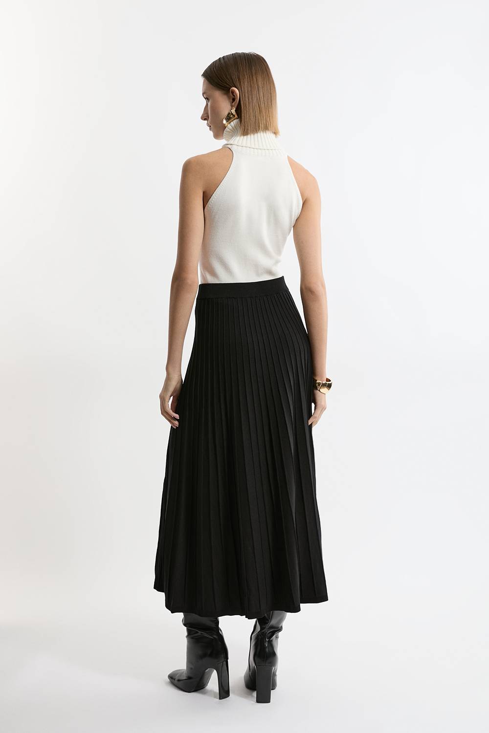 KarenMillen Jupe maxi intégrale en tricot texturé à taille haute