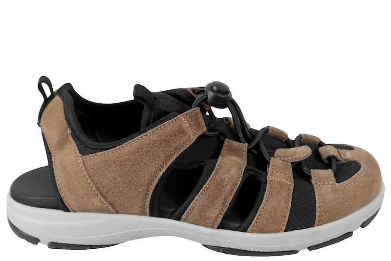 NEW FEET SANDAL I BRUNT RUSKIND MED LUKKET TÅ