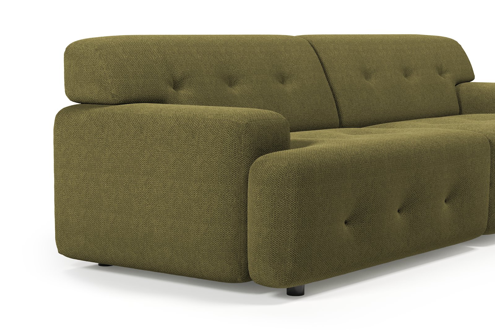 Bob 3-seter Tekstil Mito 88 Moss Green med sorte ben.