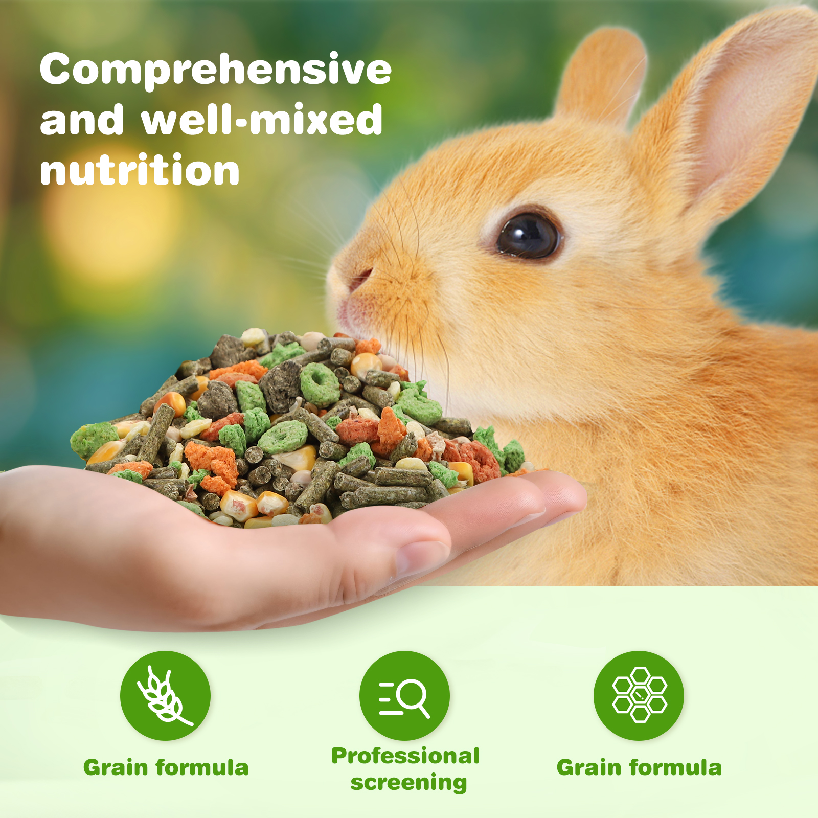 Nobleza - (700g) Alimento Premium para Coelhos Adultos, Saudável e Saboroso, Promove o Desgaste Dentário e a Saúde Dental
