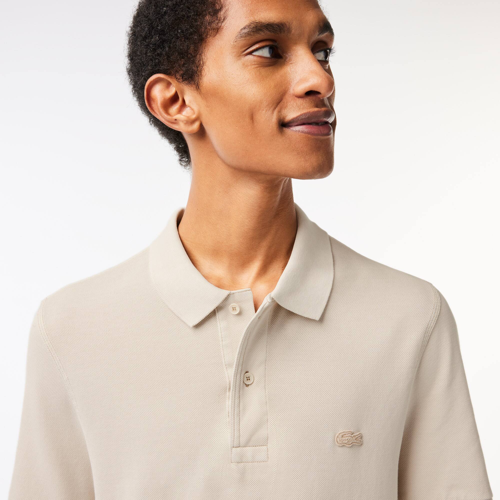 Herren LACOSTE Poloshirt aus Bio-Baumwolle Kurze Ärmel - Beige - Lacoste - Herren