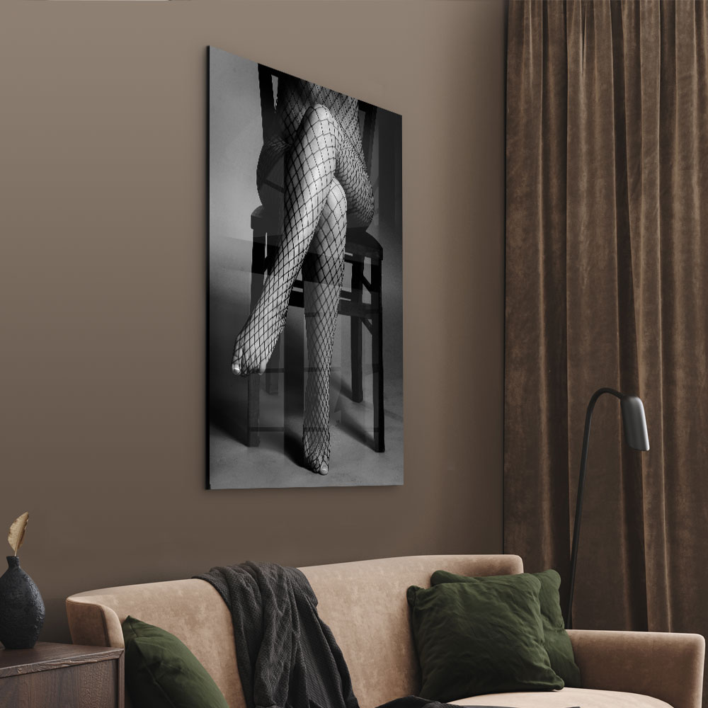 Walljar acrylglas schilderij - Woman On Chair Acrylglas schilderij - 50 x 70 cm