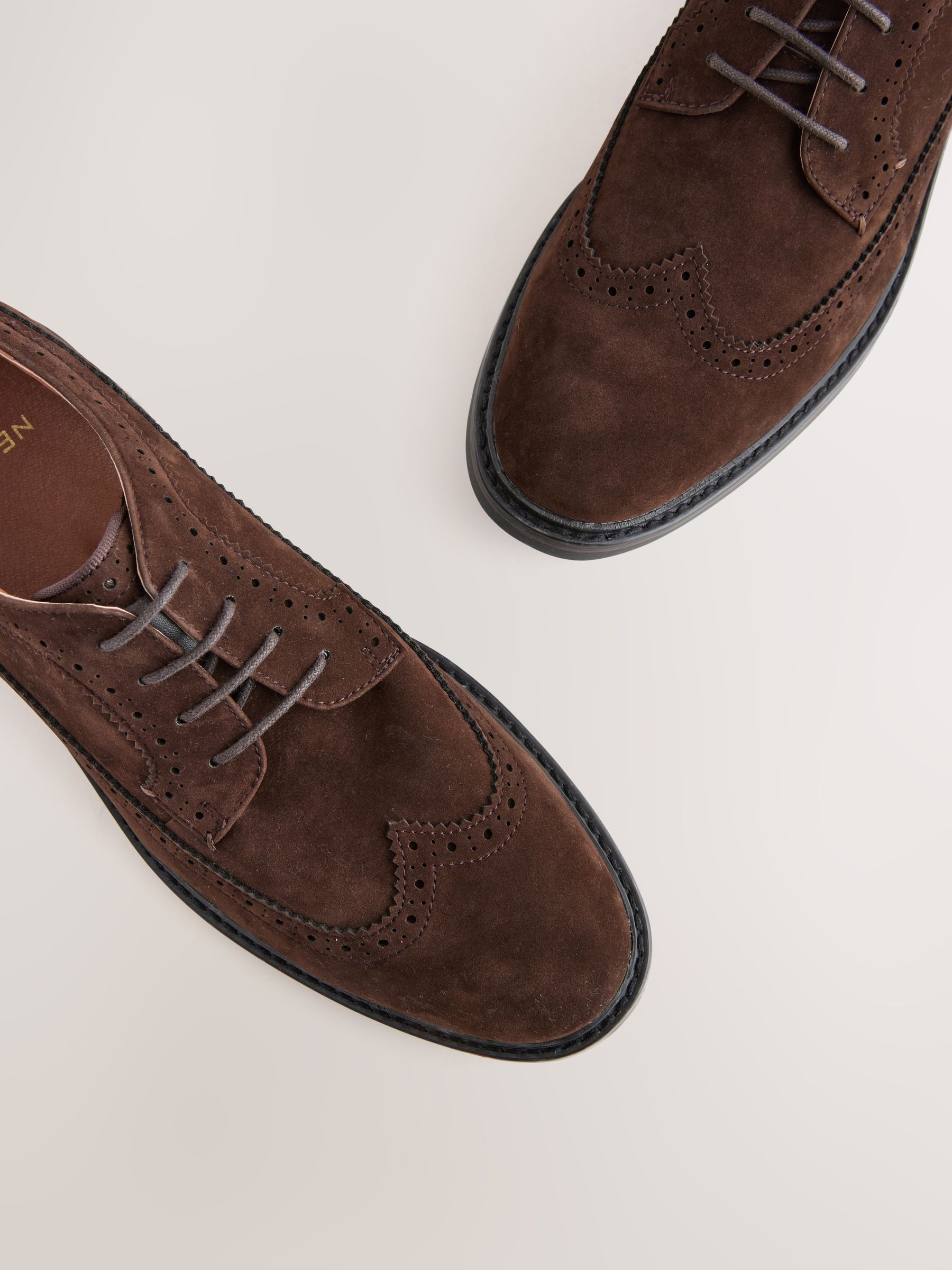 Bruin - Brogues met doorlopend vleugelstuk
