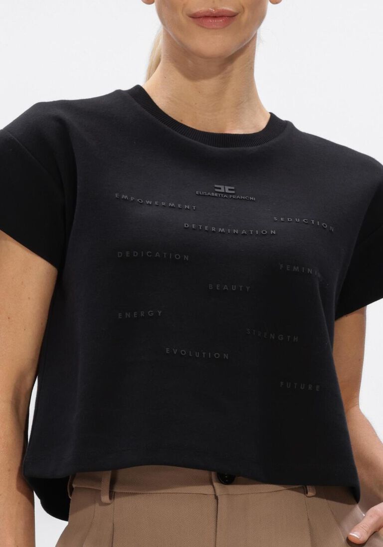 zwarte elisabetta franchi t-shirt ma73d61e2
