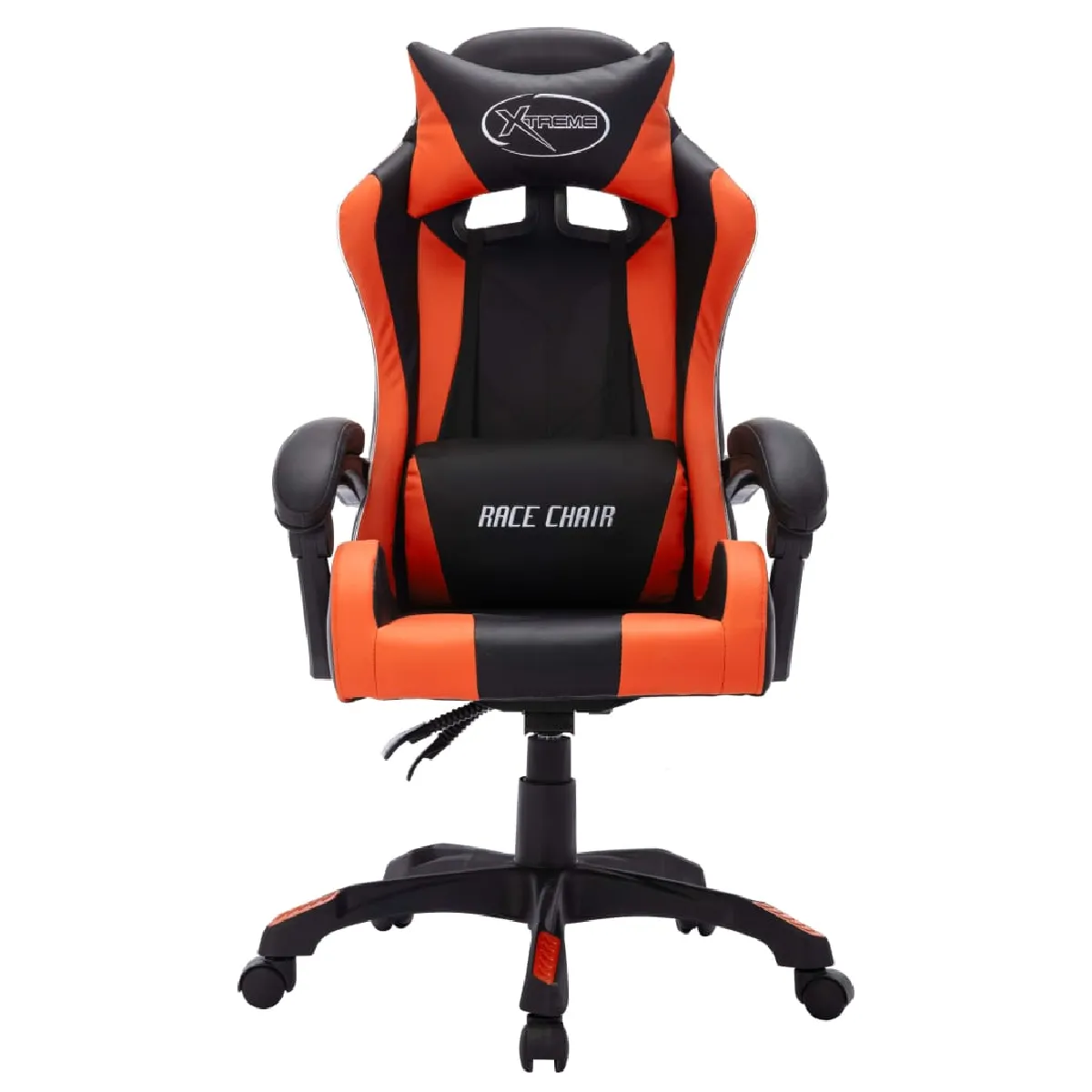VidaXL Fauteuil de jeux vidéo LED RVB - Orange/Noir
