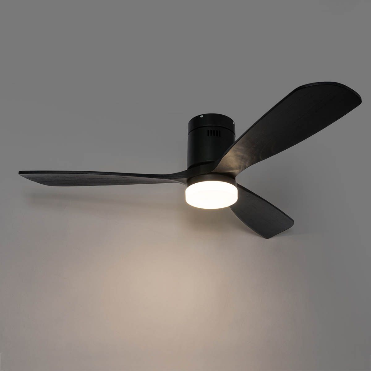 Plafondventilator zwart 132cm incl. LED dimbaar met afstandsbediening - Sofia