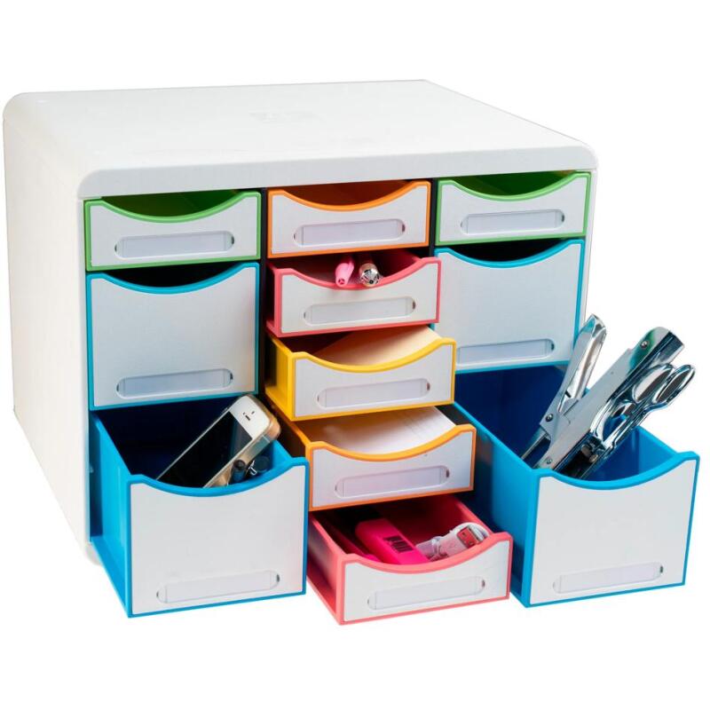 Moule de classement Storebox Multi 11 tiroirs Black Office - Blanc/arlequin