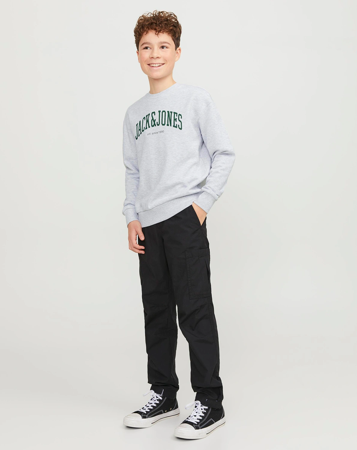 Sweatshirt JJEJOSH in white melange