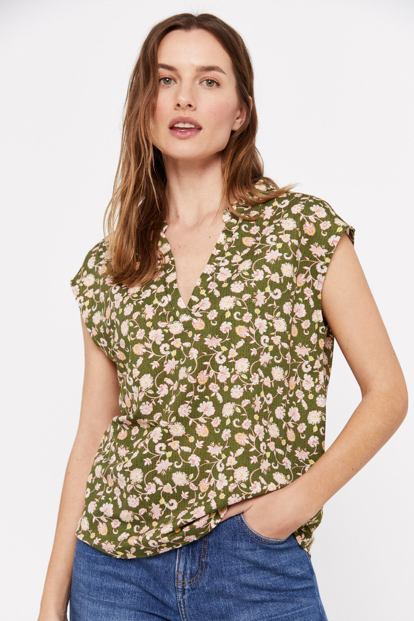 Top de malha piqué - Multicolorido