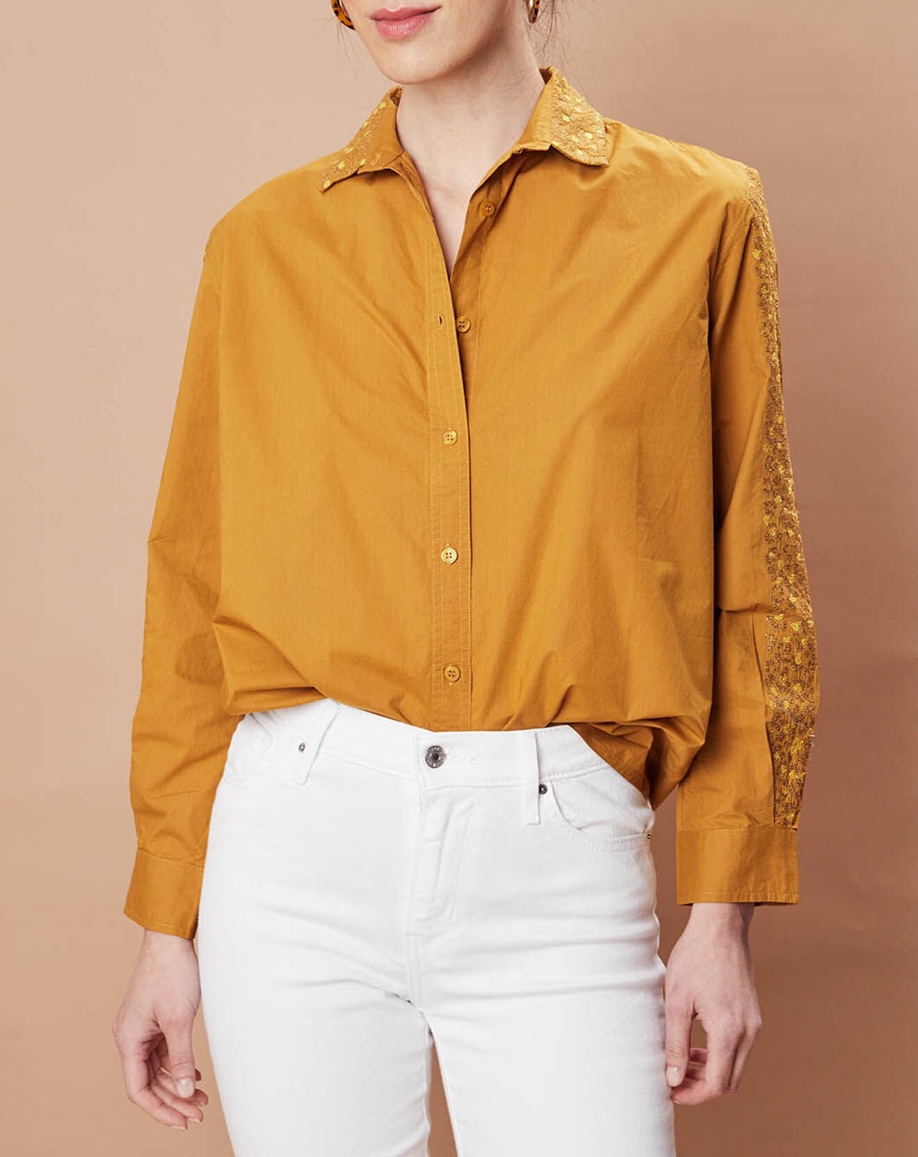 Inouitoosh Chemise Léo en Coton moutarde