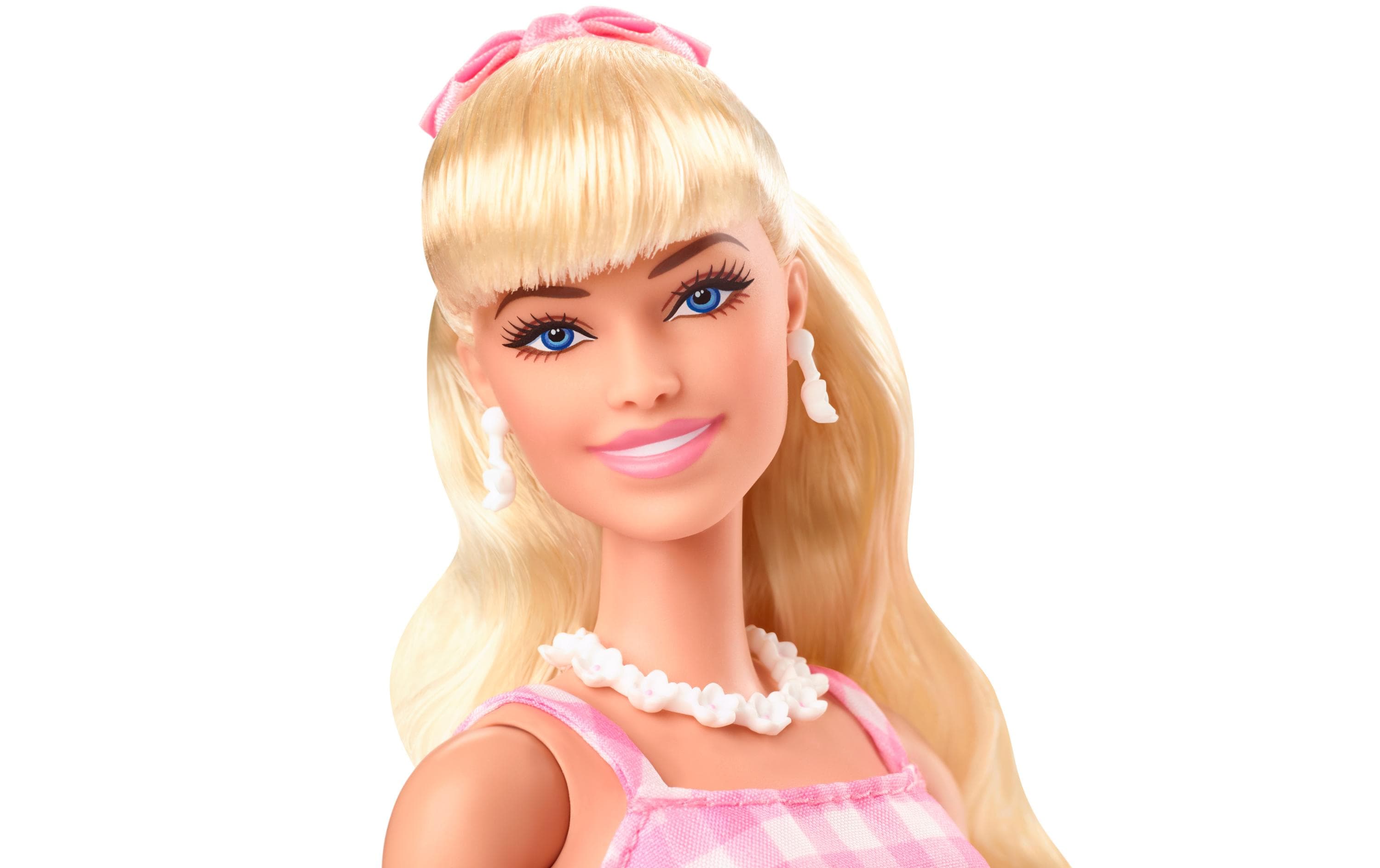 Puppe Signature – The Movie: Margot RobbieBarbie-Puppe im rosa-weissen Karo-Kleid